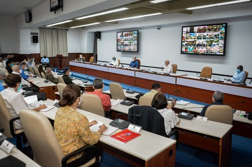El 8vo. Congreso sigue. Sostiene la dirección del país encuentro, en videoconferencia, con casi 2 600 dirigentes del Partido, del Estado, del Gobierno, de las organizaciones de masas y la UJC, y del sector empresarial