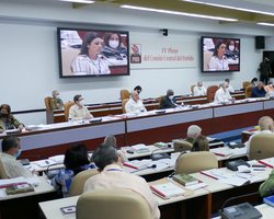 Presidido por su Primer Secretario, Miguel Díaz-Canel Bermúdez, sesiona el 4to. Pleno del Comité Central del Partido Comunista de Cuba.