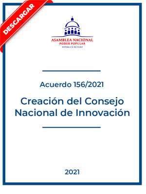 Acuerdo 156/2021 Consejo Nacional de Innovación