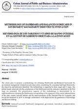 Methodology of dashboard and balanced scorecard in government management oriented to innovation