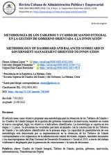 Metodología de los Tableros y Cuadros de Mando Integral en la gestión de gobierno orientada a la innovación