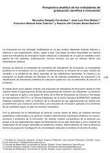 Perspectiva analítica de los indicadores de producción científica e innocación