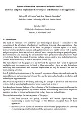 Systems of innovation, clusters and industrial districts:  analytical and policy implications of convergence and differences in the approaches