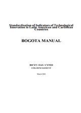 Bogota Manual- Standardisation of Indicators of Technological Innovation in Latin American and Caribbean Countries