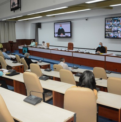Reunión de Trabajo del Ministerio del Trabajo y Seguridad Social (MTSS), en el Palacio de la Revolución.   5 de marzo 2021   -   Fotos: Estudios Revolución