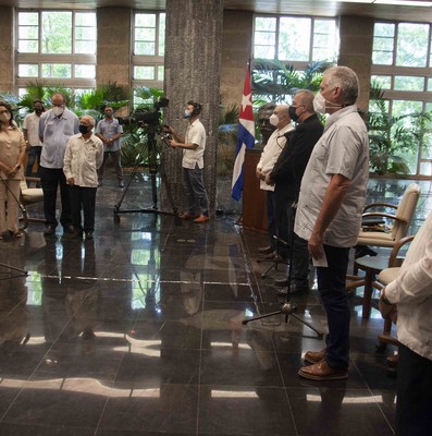 Diálogo del Presidente de la República Miguel Díaz-Canel con miembros del Consejo de Iglesias de Cuba y líderes ecuménicos del país. Foto: Estudios Revolución