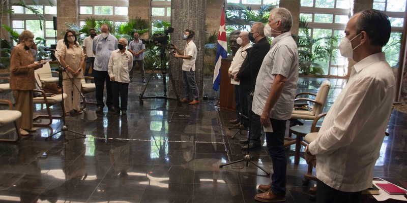 Diálogo del Presidente de la República Miguel Díaz-Canel con miembros del Consejo de Iglesias de Cuba y líderes ecuménicos del país. Foto: Estudios Revolución