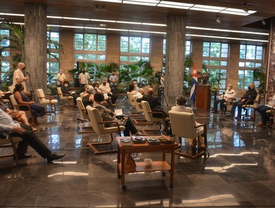 Diálogo del Presidente de la República Miguel Díaz-Canel con miembros del Consejo de Iglesias de Cuba y líderes ecuménicos del país. Foto: Estudios Revolución