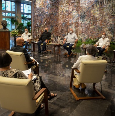 Diálogo del Presidente de la República Miguel Díaz-Canel con miembros del Consejo de Iglesias de Cuba y líderes ecuménicos del país. Foto: Estudios Revolución