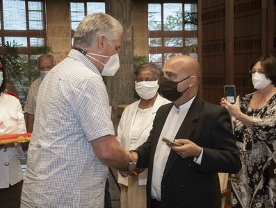 Diálogo del Presidente de la República Miguel Díaz-Canel con miembros del Consejo de Iglesias de Cuba y líderes ecuménicos del país. Foto: Estudios Revolución