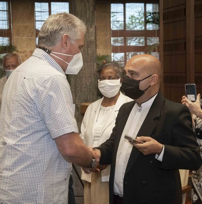Diálogo del Presidente de la República Miguel Díaz-Canel con miembros del Consejo de Iglesias de Cuba y líderes ecuménicos del país. Foto: Estudios Revolución