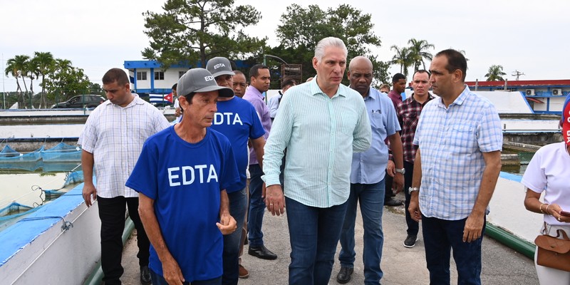 Visita del Presidente a entidades productivas en los municipios de Cotorro y Habana del Este