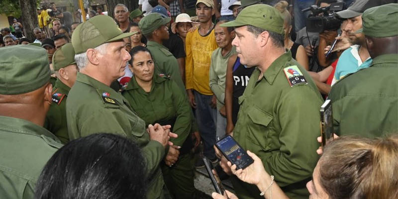 Díaz-Canel desde la tierra que se recupera del huracán