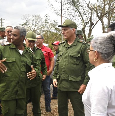 Díaz-Canel desde la tierra que se recupera del huracán