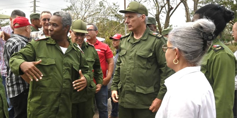 Díaz-Canel desde la tierra que se recupera del huracán