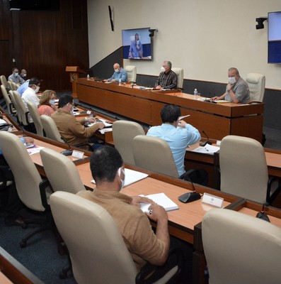 Reunión de trabajo del Ministerio de la Industria Alimentaria   -  Febrero 11, 2021 - Palacio de la Revolución