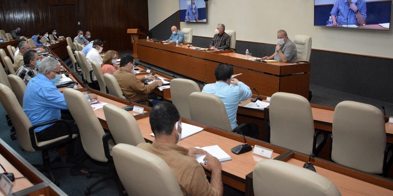 Reunión de trabajo del Ministerio de la Industria Alimentaria   -  Febrero 11, 2021 - Palacio de la Revolución