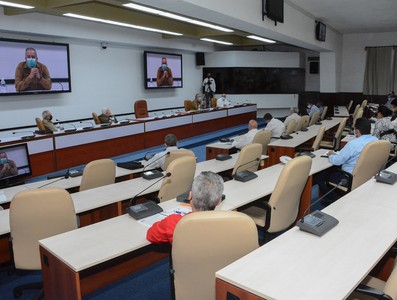 Reunión de Trabajo del Ministerio de la Construcción (MICONS), en el Palacio de la Revolución.   22 de marzo 2021   -   Fotos: Estudios Revolución