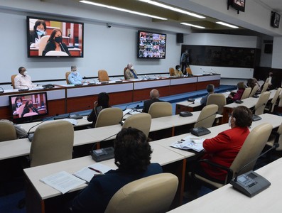 Reunión de Trabajo del Banco Central de Cuba (BCC), en el Palacio de la Revolución.   11 de marzo 2021   -   Fotos: Estudios Revolución