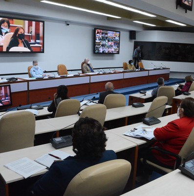 Reunión de Trabajo del Banco Central de Cuba (BCC), en el Palacio de la Revolución.   11 de marzo 2021   -   Fotos: Estudios Revolución