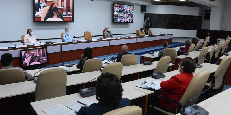 Reunión de Trabajo del Banco Central de Cuba (BCC), en el Palacio de la Revolución.   11 de marzo 2021   -   Fotos: Estudios Revolución