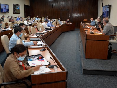 Reunión de trabajo del Ministerio de la Industria Alimentaria   -  Febrero 11, 2021 - Palacio de la Revolución