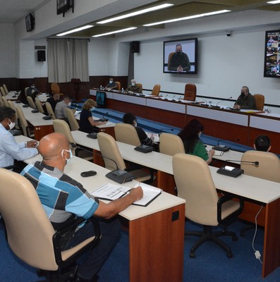 Reunión de Trabajo del Ministerio de Industrias (MINDUS), en el Palacio de la Revolución. 30 de marzo 2021 - Fotos: Estudios Revolución
