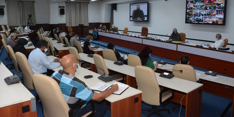 Reunión de Trabajo del Ministerio de Industrias (MINDUS), en el Palacio de la Revolución. 30 de marzo 2021 - Fotos: Estudios Revolución