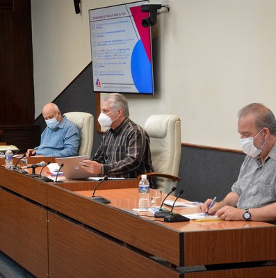 Reunión de trabajo del Ministerio de la Industria Alimentaria   -  Febrero 11, 2021 - Palacio de la Revolución