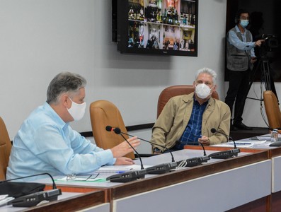 Reunión de Trabajo del Banco Central de Cuba (BCC), en el Palacio de la Revolución.   11 de marzo 2021   -   Fotos: Estudios Revolución