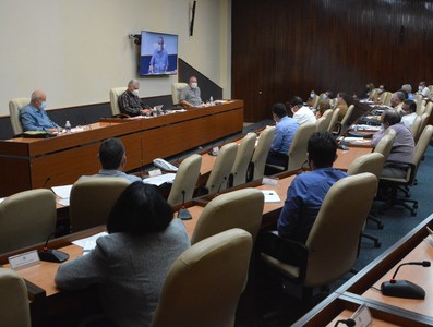 Reunión de trabajo del Ministerio de la Industria Alimentaria   -  Febrero 11, 2021 - Palacio de la Revolución