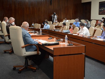 Reunión de trabajo del Ministerio de la Industria Alimentaria   -  Febrero 11, 2021 - Palacio de la Revolución
