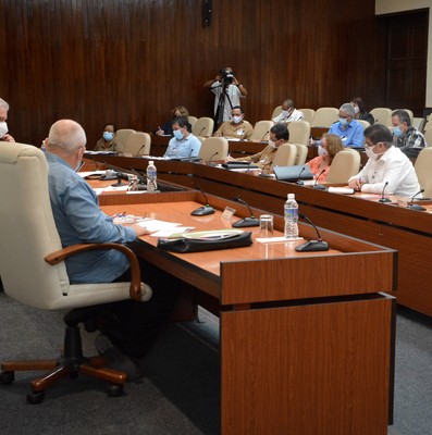 Reunión de trabajo del Ministerio de la Industria Alimentaria   -  Febrero 11, 2021 - Palacio de la Revolución