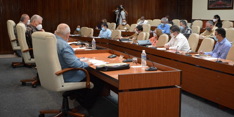Reunión de trabajo del Ministerio de la Industria Alimentaria   -  Febrero 11, 2021 - Palacio de la Revolución