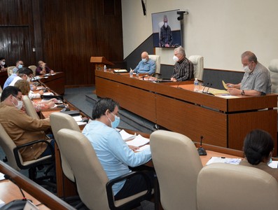 Reunión de trabajo del Ministerio de la Industria Alimentaria   -  Febrero 11, 2021 - Palacio de la Revolución
