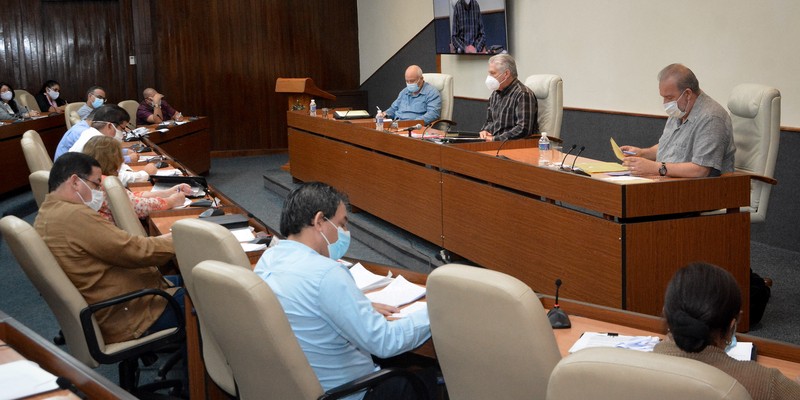 Reunión de trabajo del Ministerio de la Industria Alimentaria   -  Febrero 11, 2021 - Palacio de la Revolución