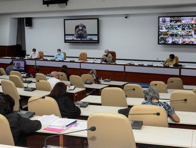 Reunión de Trabajo del Banco Central de Cuba (BCC), en el Palacio de la Revolución.   11 de marzo 2021   -   Fotos: Estudios Revolución