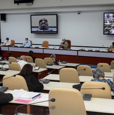 Reunión de Trabajo del Banco Central de Cuba (BCC), en el Palacio de la Revolución.   11 de marzo 2021   -   Fotos: Estudios Revolución