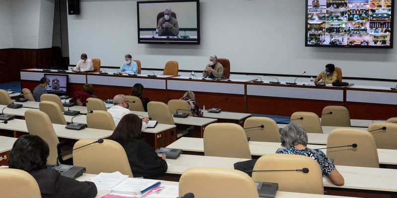 Reunión de Trabajo del Banco Central de Cuba (BCC), en el Palacio de la Revolución.   11 de marzo 2021   -   Fotos: Estudios Revolución