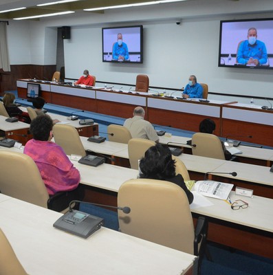 Reunión de Trabajo del Ministerio de Economía y Planificación   -  Marzo 2, 2021 - Palacio de la Revolución - Fotos: Estudios Revolución