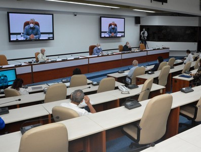 Reunión de trabajo de BIOCUBAFARMA - Febrero 11, 2021 - Palacio de la Revolución