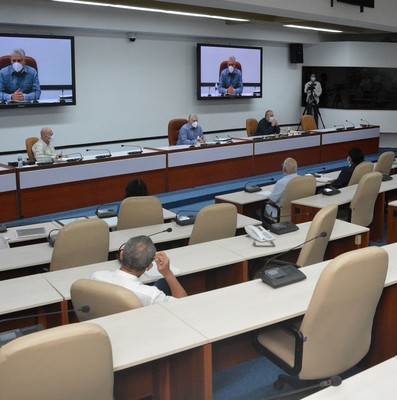 Reunión de trabajo de BIOCUBAFARMA - Febrero 11, 2021 - Palacio de la Revolución