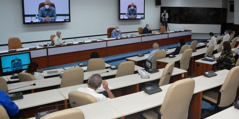 Reunión de trabajo de BIOCUBAFARMA - Febrero 11, 2021 - Palacio de la Revolución