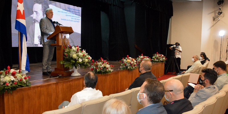 Acto oficial por el aniversario 60 de Palabras a los intelectuales efectuado en La Biblioteca Nacional el 28 de junio de 2021