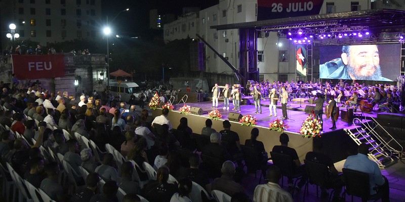 Velada político- cultural por el tercer aniversario de la desaparición física del Comandante en Jefe, Fidel Castro Ruz.