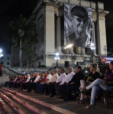 Velada político- cultural por el tercer aniversario de la desaparición física del Comandante en Jefe, Fidel Castro Ruz.