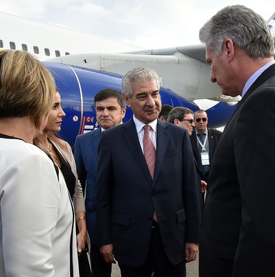 Miguel Díaz-Canel Bermúdez en Azerbaiyan para participar en XVIII Cumbre MNOAL