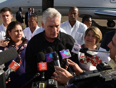 Llegada de Díaz-Canel a Nicaragua para participar en VIII Encuentro de la AEC