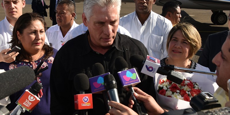 Llegada de Díaz-Canel a Nicaragua para participar en VIII Encuentro de la AEC