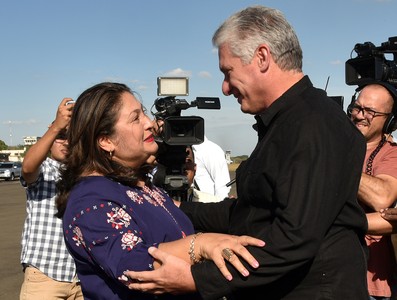 Llegada de Díaz-Canel a Nicaragua para participar en VIII Encuentro de la AEC